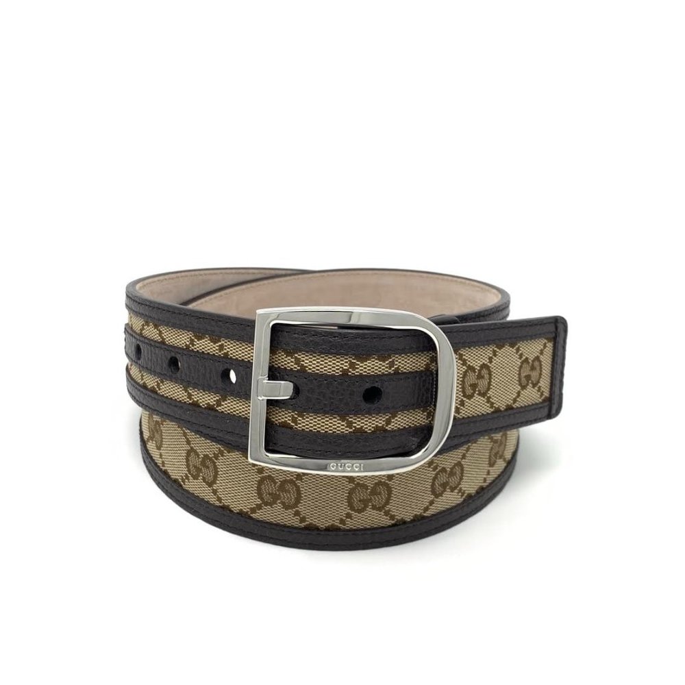 Gucci Leather-Trimmed Belt  - Size 44
